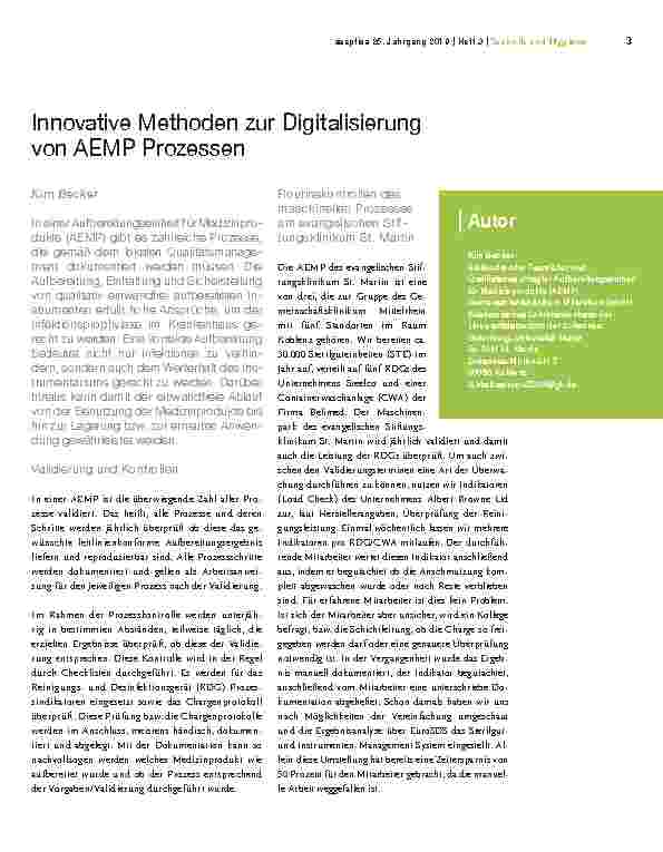 Vorschauseite 1: Innovative Methoden zur Digitalisierung von AEMP Prozessen