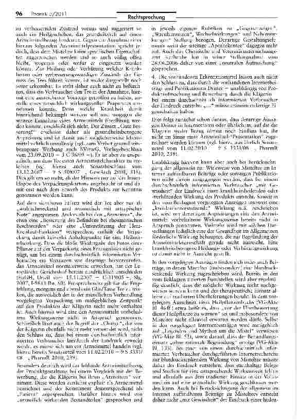 Vorschauseite 5: Abgrenzung Arzneimittel/Lebensmittel (Misteltee)AMG §§ 2 lila, 69 I 2 Nr. 1, 109a; ApBetrO § 25 Nr. 2