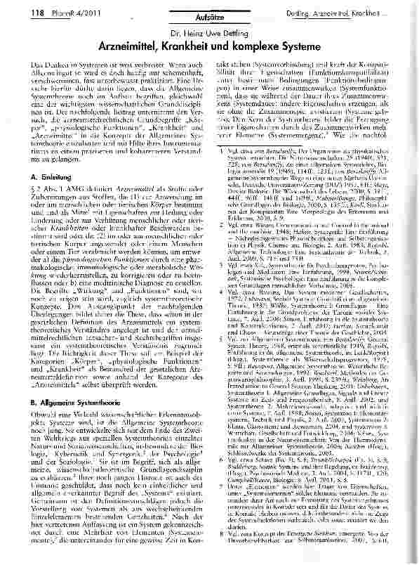 Vorschauseite 1: Arzneimittel, Krankheit und komplexe Systeme