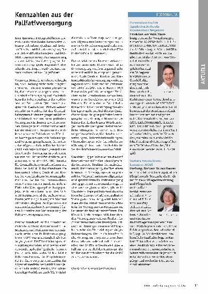 Vorschauseite 1: Kennzahlen aus der Palliativversorgung