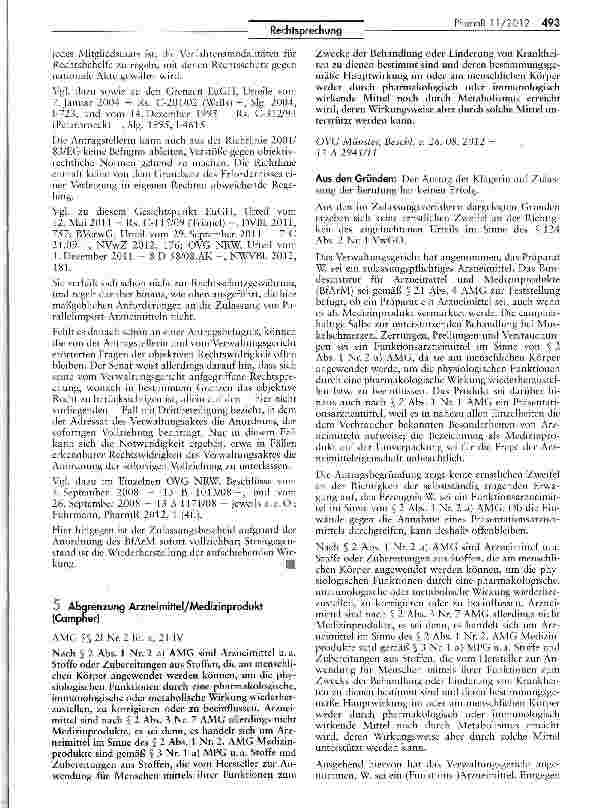 Vorschauseite 4: Erteilung der Zulassung für ein Parallelimport-Arzneimittel als FertigarzneimittelAMG §§21,25