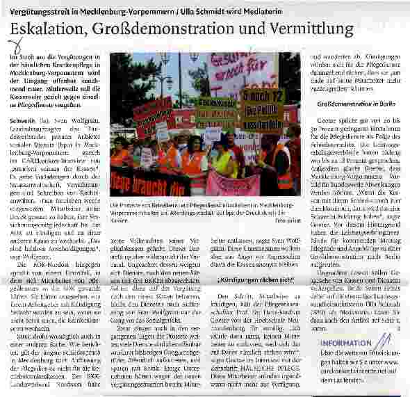 Vorschauseite 1: Eskalation, Großdemonstration und Vermittlung
