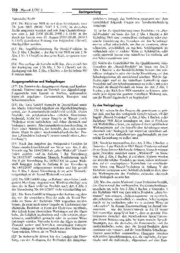 Vorschauseite 3: Inverkehrbringen von Biozid-Produkten RL 98/8/EG Art. 2 I Buchst, a)