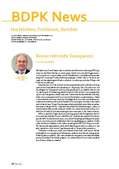 Vorschauseite 1: Nachrichten, Positionen, Berichte Besser mit mehr Transparenz