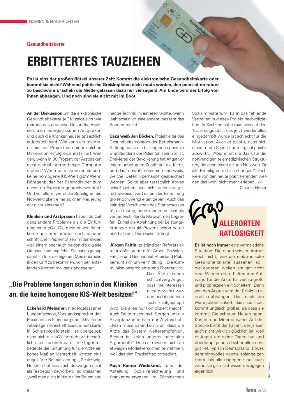 Vorschauseite 1: Erbittertes Tauziehen