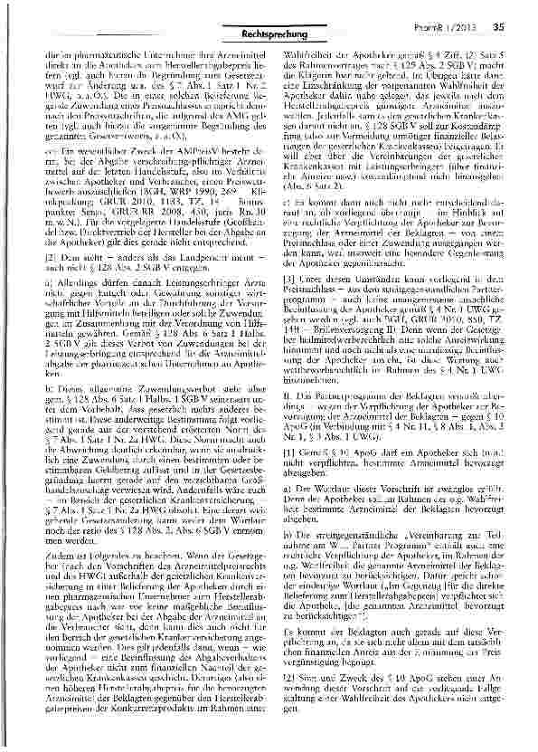 Vorschauseite 3: Wettbewerbswidrigkeit eines Partnerprogramms („aut idem-Substitution)UWG 4 Nr. 1, Nr. 11; HWG § 7 I 1 HS. 1