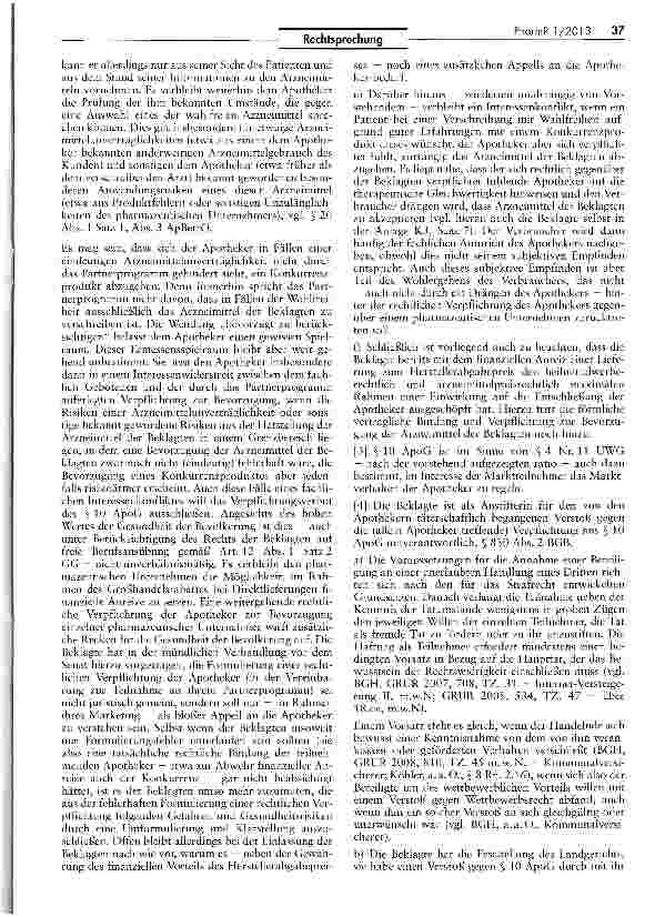 Vorschauseite 5: Wettbewerbswidrigkeit eines Partnerprogramms („aut idem-Substitution)UWG 4 Nr. 1, Nr. 11; HWG § 7 I 1 HS. 1