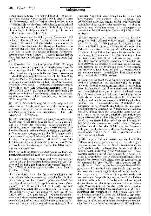 Vorschauseite 6: Wettbewerbswidrigkeit eines Partnerprogramms („aut idem-Substitution)UWG 4 Nr. 1, Nr. 11; HWG § 7 I 1 HS. 1
