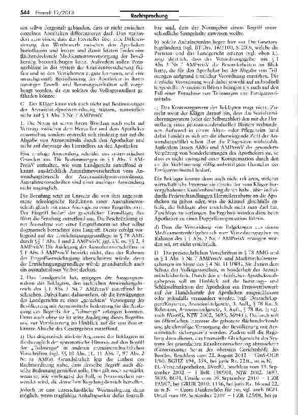 Vorschauseite 4: Arzneimittelpreisbindung gilt auch für Arzneimittel, die im Rahmen sogenannter „Verblisterung patientenindividuell gruppiert werden AMPreisV § 1 III 1 Nr. 7, 1 111 Nr. 7; AMG § 78