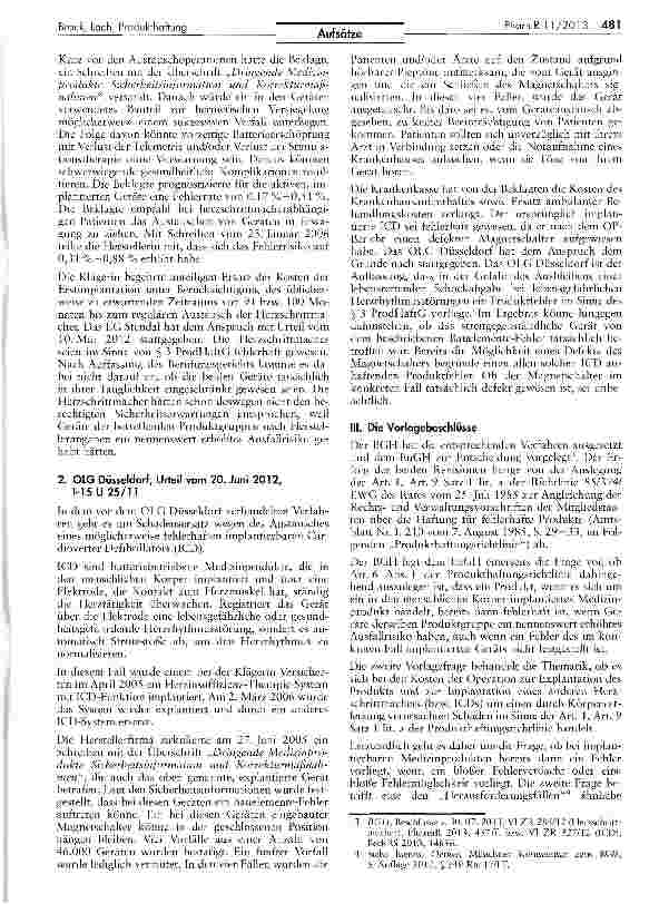 Vorschauseite 2: Produkthaftung auch bei Fehlerverdacht? Richtungsentscheidung des EuGH erwartet