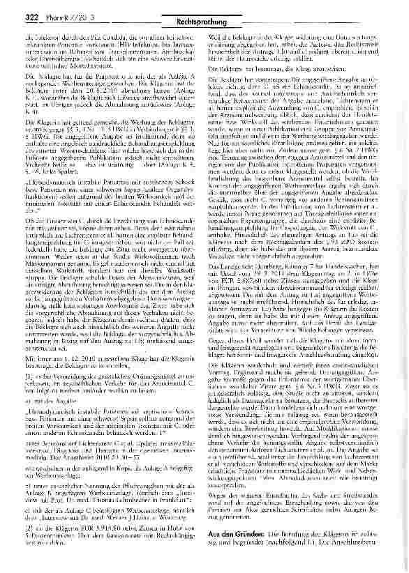 Vorschauseite 2: Werbung mit aus der Fachliteratur entnommenen Zitaten HWG $S 3, 6 Nr. 3; UWG § 5