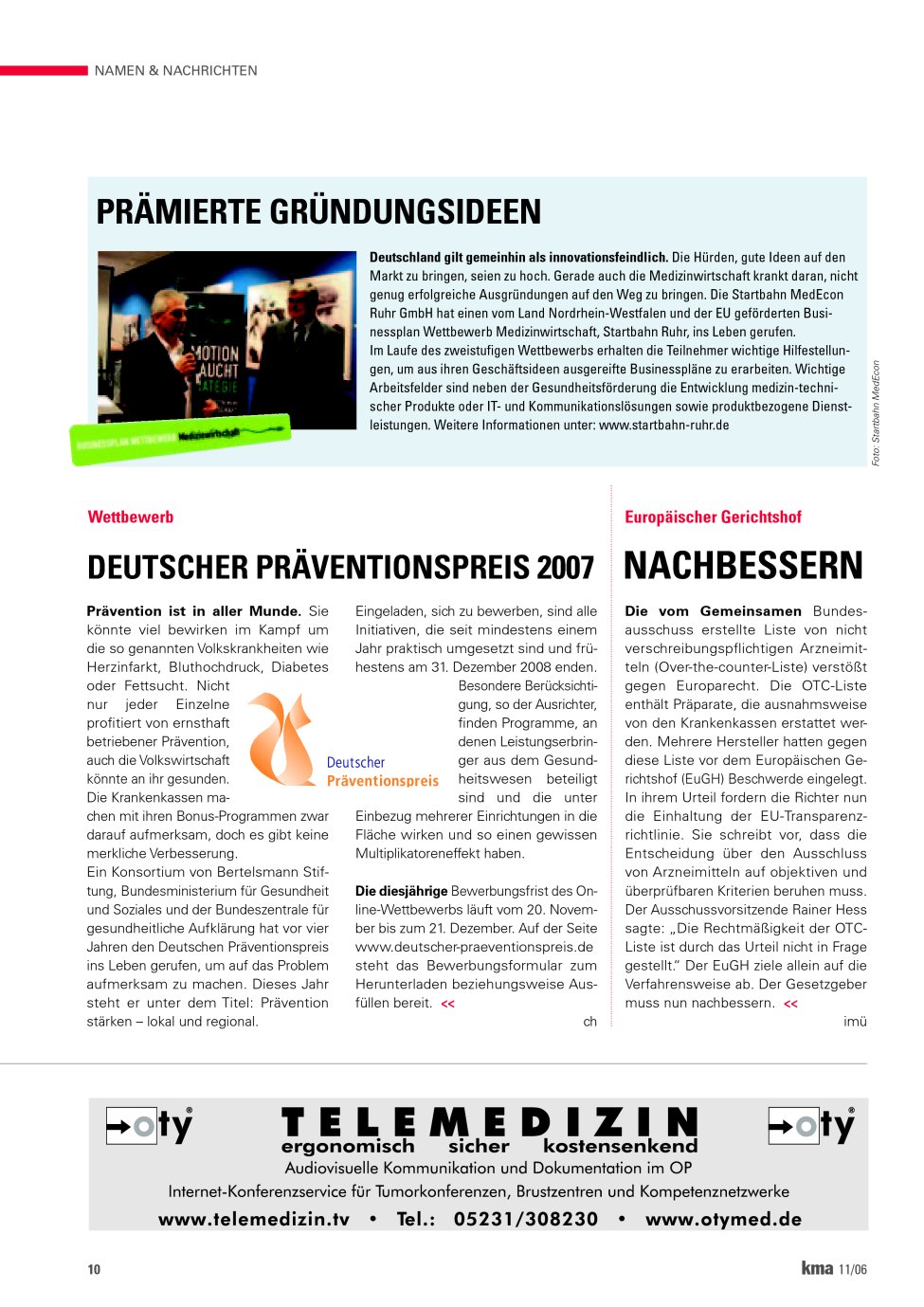 Vorschauseite 1: Prämierte Gründungsideen