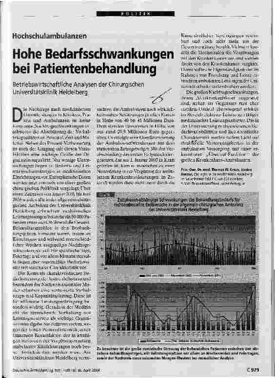 Vorschauseite 1: Hohe Bedarfsschwankungen bei Patientenbehandlung