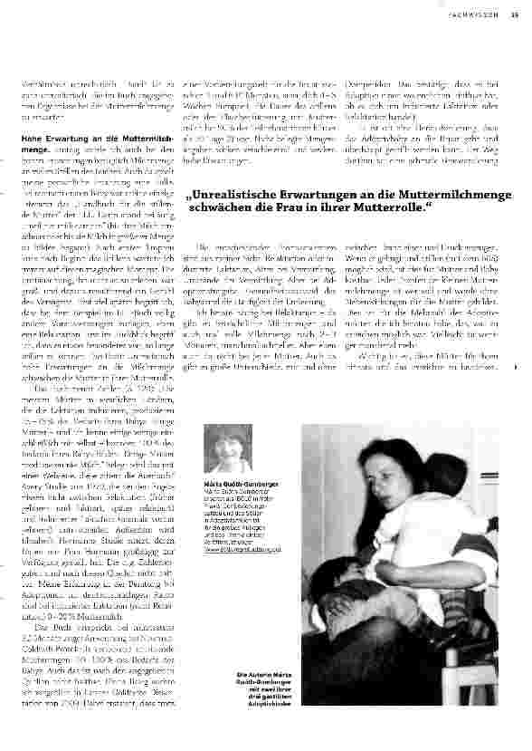 Vorschauseite 3: Stillen ohne GeburtInduzierte Laktation bei der Adoption eines Babys kann Kind unterstützen. Über Erwartungshaltungen und die Realität der voraussichtlichen Milchmenge.