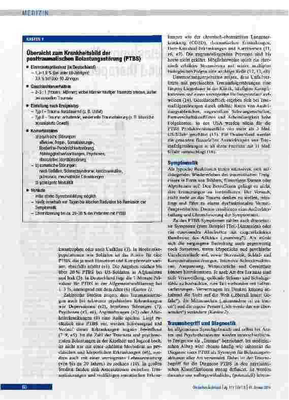 Vorschauseite 2: Posttraumatische Belastungsstörunc eine diagnostische und therapeutisc Herausforderung