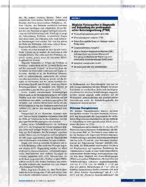 Vorschauseite 5: Posttraumatische Belastungsstörunc eine diagnostische und therapeutisc Herausforderung