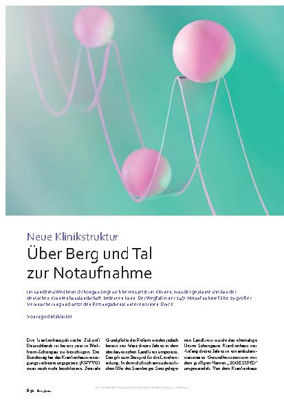 Vorschauseite 1: Neue Klinikstruktur: Über Berg und Tal zur Notaufnahme
