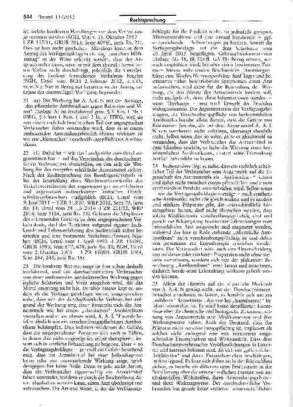 Vorschauseite 3: Arzneimittelwerbung: Unterscheidung zwischen „klassischen und „pflanzlichen Antibiotika