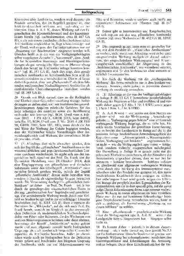 Vorschauseite 4: Arzneimittelwerbung: Unterscheidung zwischen „klassischen und „pflanzlichen Antibiotika
