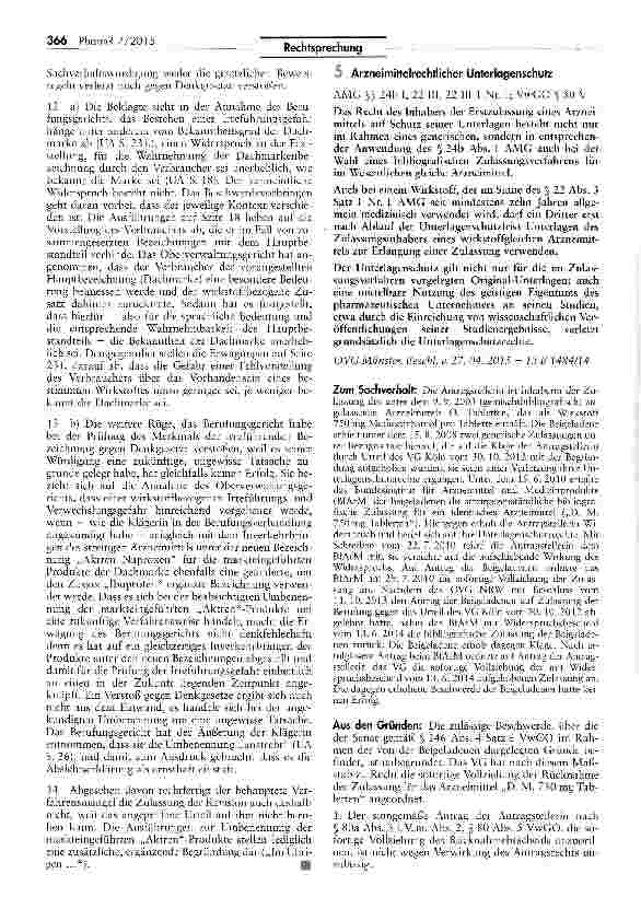 Vorschauseite 3: Vollständige Bezeichnung eines Arzneimittels AMG S$ 8 I Nr. 2, 25 III; VwGO §§ 25 III, 132 II Nr. 1 und Nr. 3