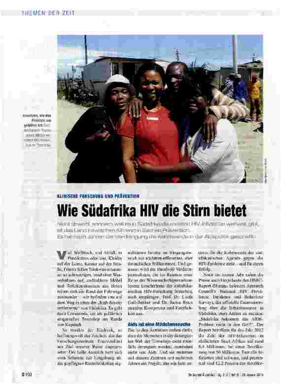 Vorschauseite 1: Wie Südafrika HIV die Stirn bietet