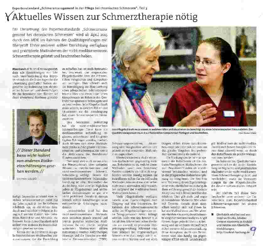 Vorschauseite 1: Aktuelles Wissen zur Schmerztherapie nötig