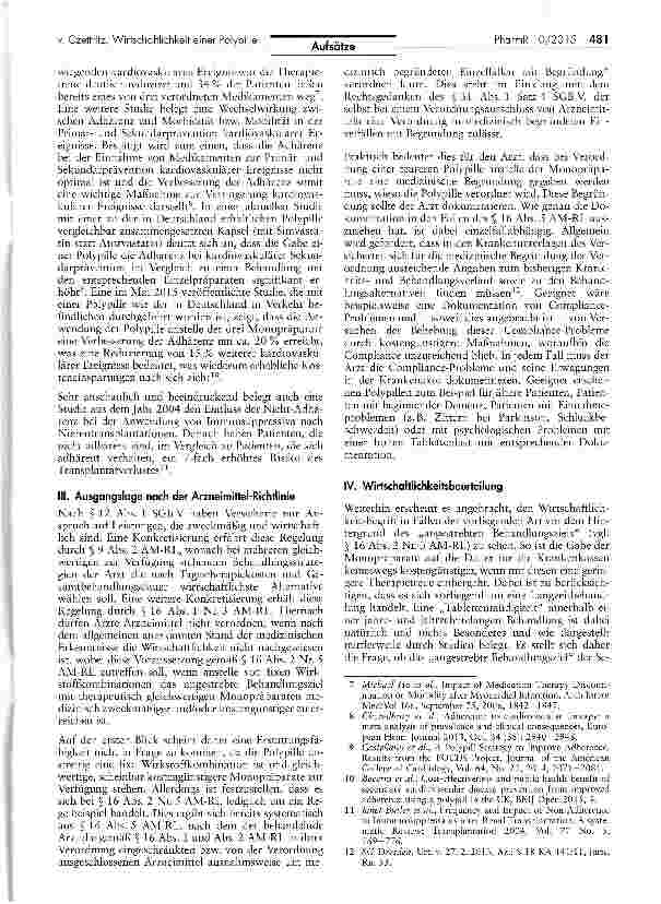 Vorschauseite 2: Zur Frage der Wirtschaftlichkeit einer Polypille in der GKV