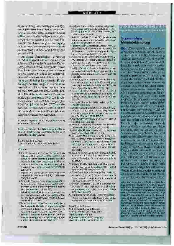 Vorschauseite 5: VerbesserteLangzeitüberlebensraten von Krebspatienten