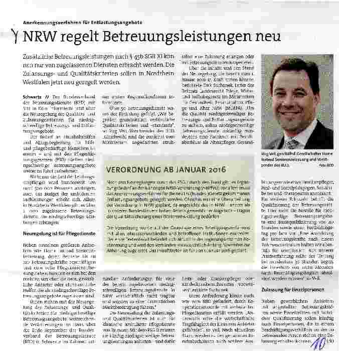 Vorschauseite 1: NRW regelt Betreuungsleistungen neu