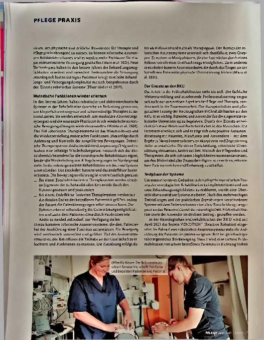 Vorschauseite 2: Roboterische Systeme erleichtern Frührehabilitation.