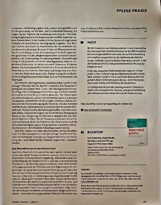 Vorschauseite 3: Roboterische Systeme erleichtern Frührehabilitation.