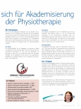 Vorschauseite 2: Bündnis Therapieberufe an die Hochschulen IFK engagiert sich für Akademisierung der Physiotherapie