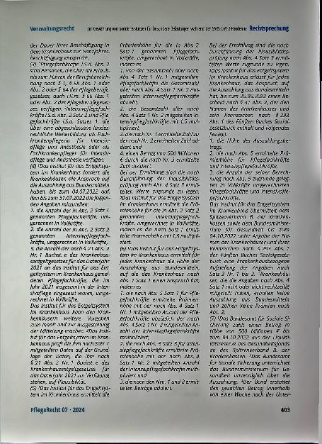 Vorschauseite 3: Zur Gewährung von Sonderleistungen für besondere Belastungen während der SARS-CoV-2-Pandemie nur für Pflegefachkräfte.