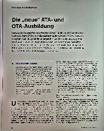 Vorschauseite 1: Die „neue" ATAund OTA-Ausbildung