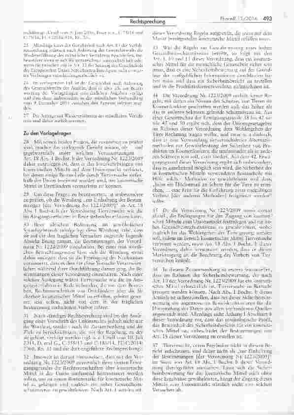 Vorschauseite 4: Vertriebsverbot für Kosmetika, deren Bestandteile durch Tierversuche außerhalb der EU bestimmt worden sind