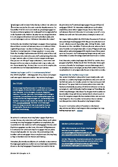 Vorschauseite 2: Impfungen: Große Errungenschaft der modernen Medizin – Impfempfehlungen für Erwachsene