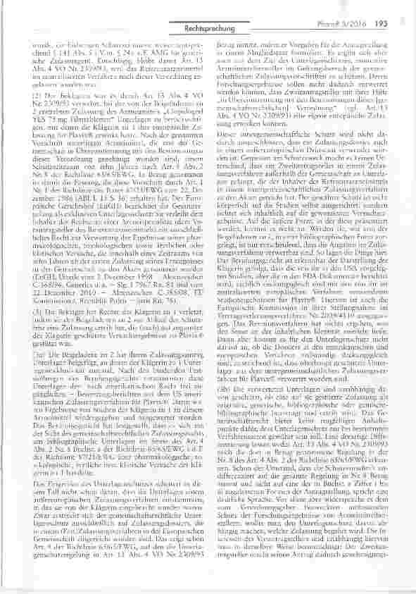 Vorschauseite 3: Gemeinschaftsrechtlicher Unterlagenschutz bei der Zulassung von Arzneimitteln vs. frei zugängliche Unterlagen im US-Recht