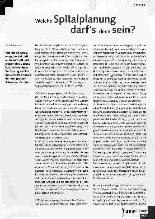 Vorschauseite 1: Welche Spitalplanung darfs denn sein?