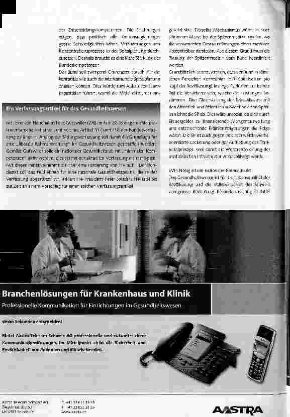 Vorschauseite 2: Welche Spitalplanung darfs denn sein?