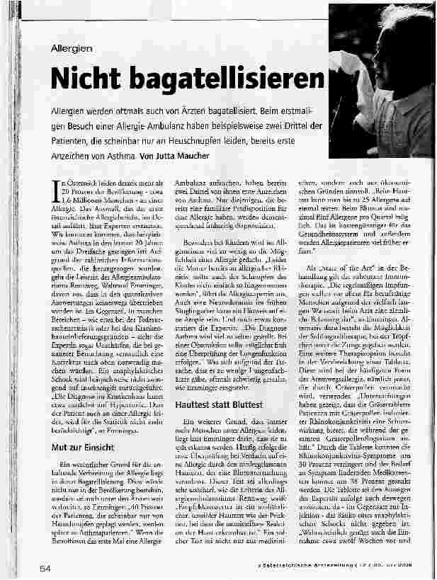 Vorschauseite 1: AllergienNicht bagatellisieren