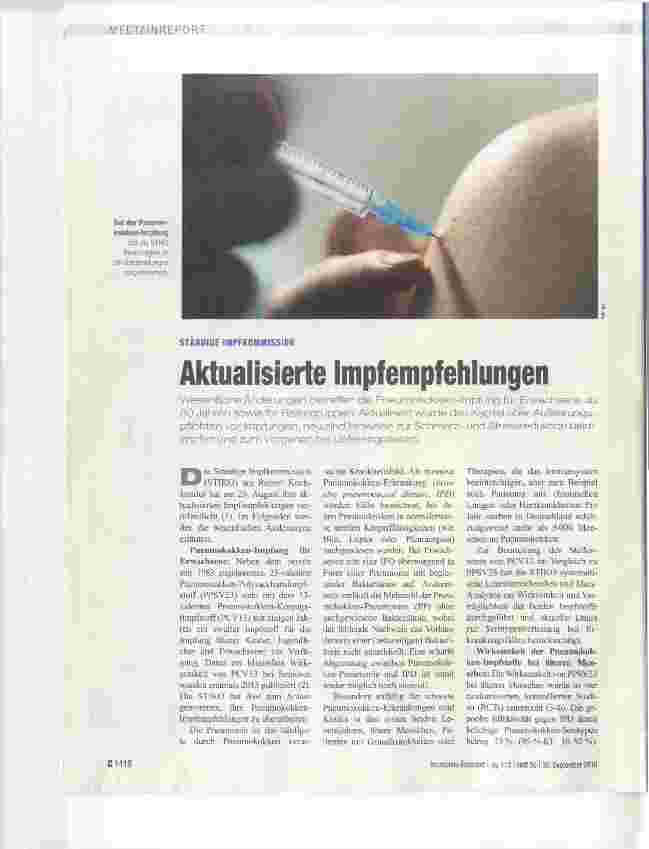 Vorschauseite 1: Aktualisierte Impfempfehlungen