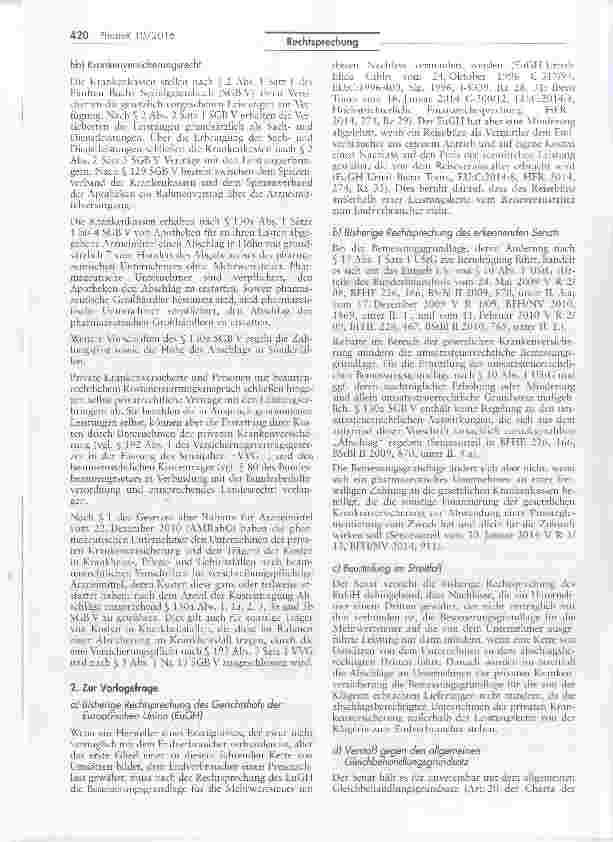 Vorschauseite 2: EuGH-Vorlage zu den Auswirkungen von Abschlägen, die ein pharmazeutischer Unternehmer gemäß § 1 AMRabG gewährt