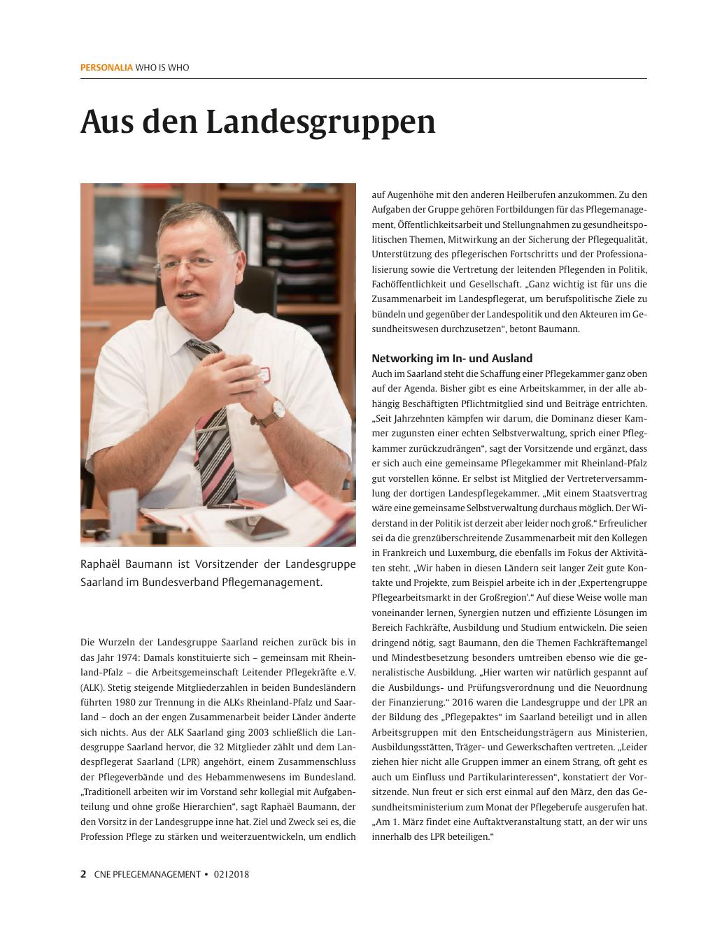 Vorschauseite 1: Aus den Landesgruppen