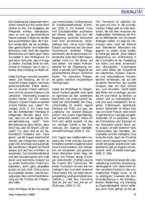 Vorschauseite 2: Ausdruck von Individualität - Sexualität und Kleidung in der Pflege