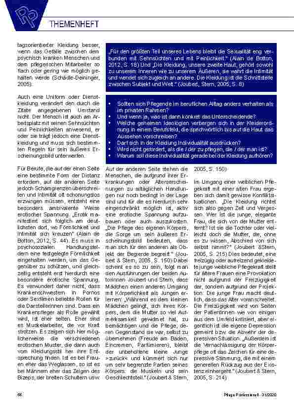 Vorschauseite 3: Ausdruck von Individualität - Sexualität und Kleidung in der Pflege