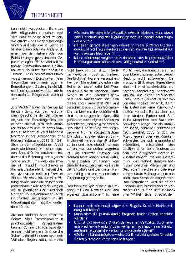 Vorschauseite 5: Ausdruck von Individualität - Sexualität und Kleidung in der Pflege