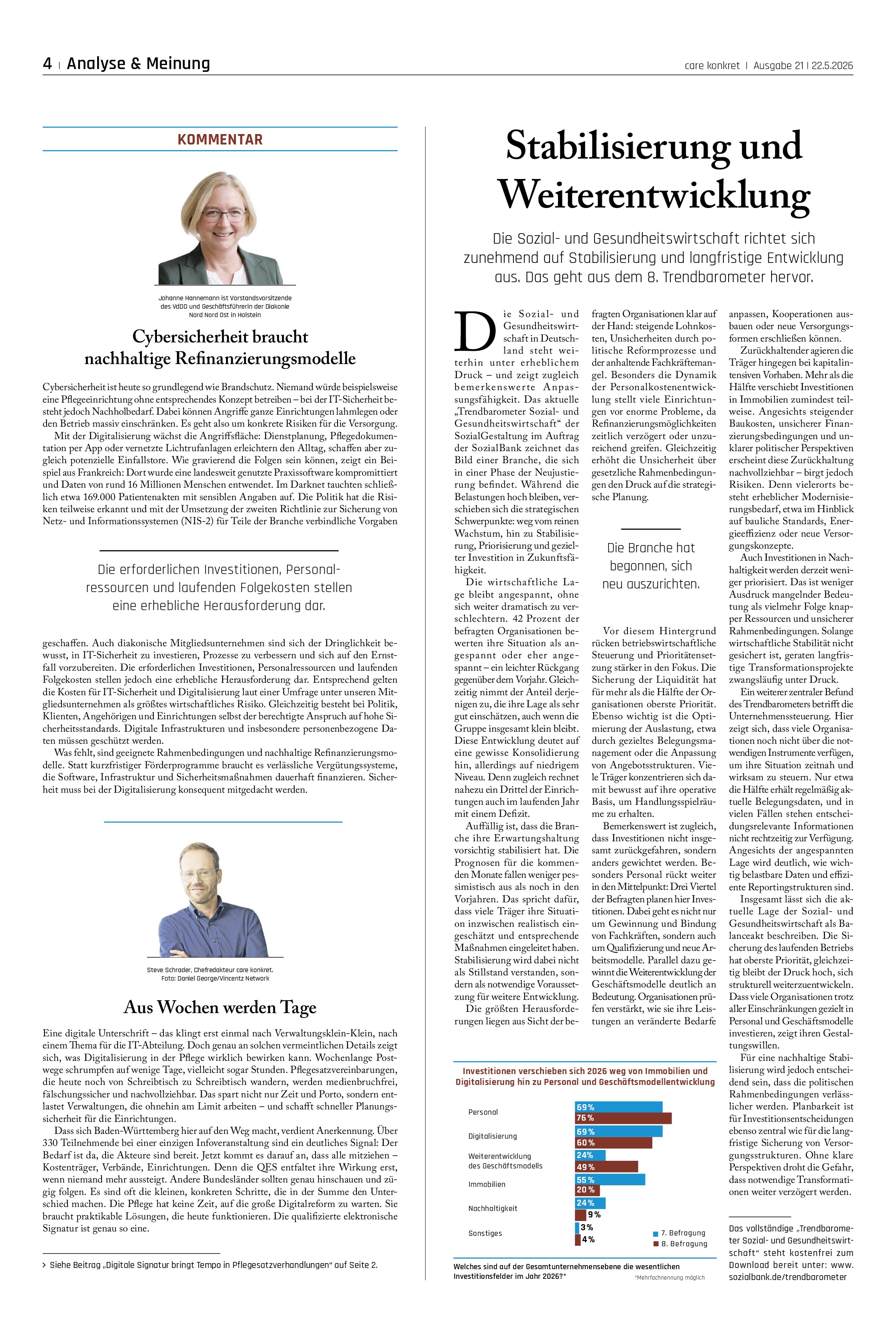 Vorschauseite 1: Stabilisierung und Weiterentwicklung