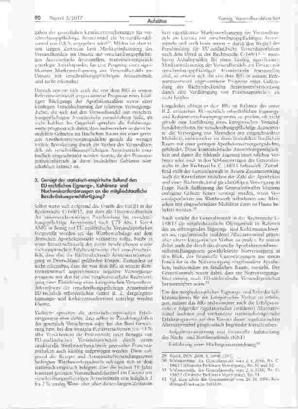 Vorschauseite 6: Versandhandelsverbot für verschreibunaspflichtige Arzneimittel? Ein Frontalzusammenstoß mit der Recntsprechung des EuGH!