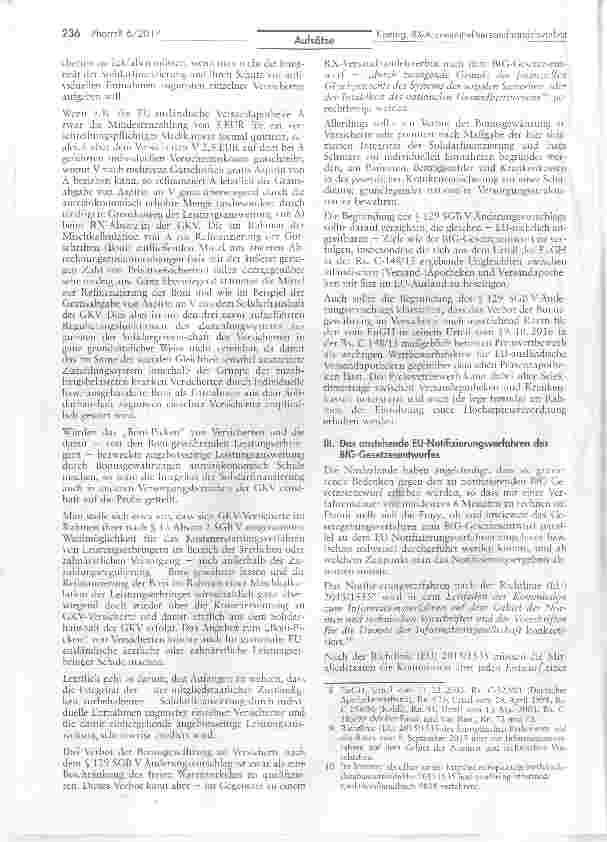 Vorschauseite 4: Verbot der Bonusgewährung an Versicherte als EU-rechtskonforme Alternative zu einem RX-Arzneimittel-Versondhandelsverbot?
