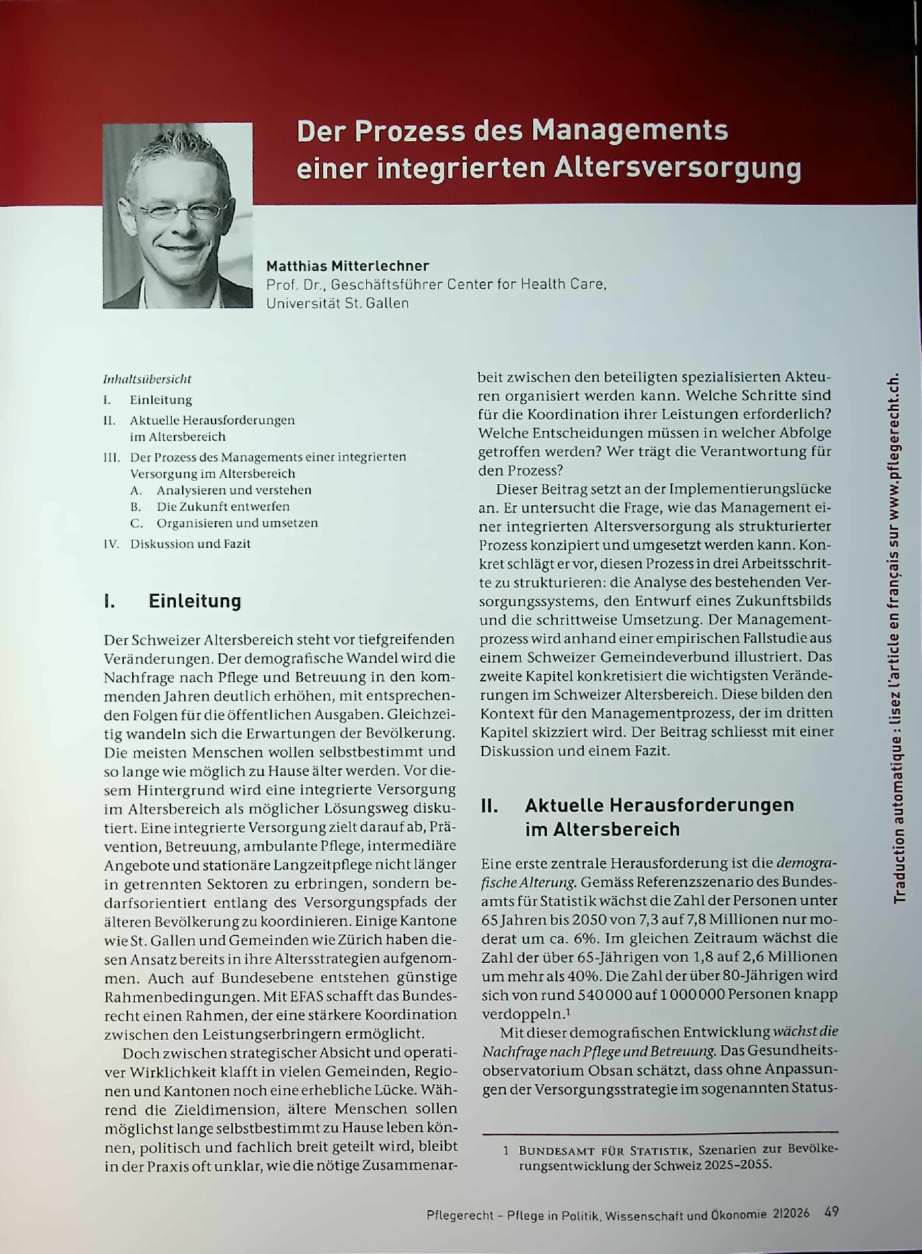 Vorschauseite 1: Der Prozess des Managements einer integrierten Altersversorgung